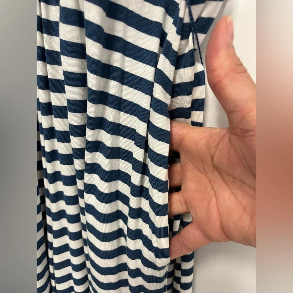 Matilda Jane Blue and White Striped Sleeveless Belted Jumpsuit Sz.‎ L